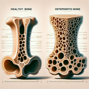Zdravá kosť verzus osteoporóza - porovnanie